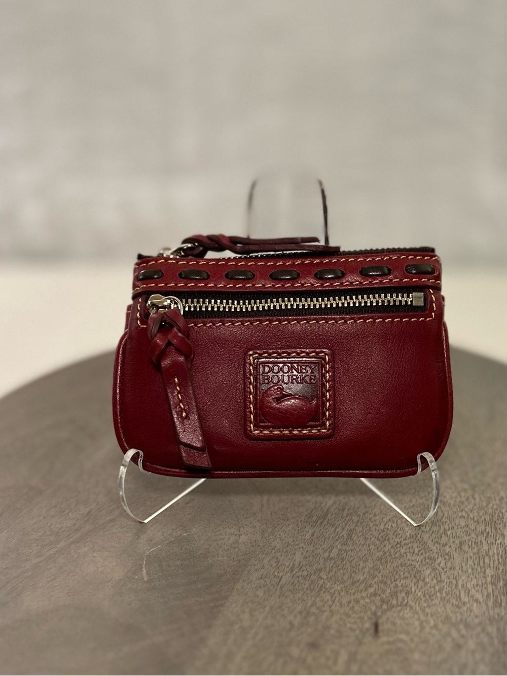 Dooney and Bourke Florentine Small Coin Case in BORDEAUX